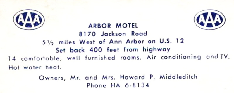 Arbor Motel - Vintage Postcard (newer photo)